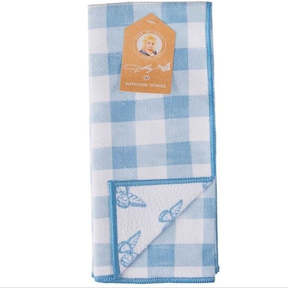 Dolly Parton Checkered Butterfly Kitchen Towel Set - Picture 2 of 7